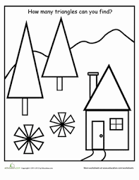 How Many Triangles Do You See Introduce Your Young Student To Shapes And Beginning Ge Shapes Worksheet Kindergarten Triangles Kindergarten Shapes Kindergarten