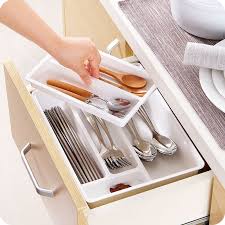 抽屉分格收纳整理盒厨房餐具收纳盒可移动桌面杂物分隔盒储物盒 flatware tray kitchen tray
