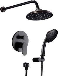 8 inch shower head and ceramic handheld shower is convenient to use. Shower System Wall Mounted Shower Faucet Set For Bathroom With High Pressure 8 Rain Shower Head And 3 Setting Handheld Shower Head Set Oil Rubbed Bronze Rough In Valve Included Amazon Com