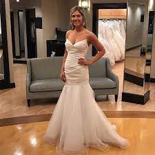 Due to the silhouette of this dress, а bride will always stand out from the crowd. Simple Mermaid Trumpet Wedding Dress Pleats Satin Tulle Skirt White Ivory Floor Length Bridal Dress Cheap Vestido De Casamento Wedding Dresses Aliexpress
