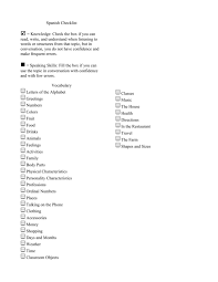 Sign, fax and printable from pc, ipad, tablet or mobile with pdffiller ✓ instantly. Spanish Vocab And Grammar Checklist