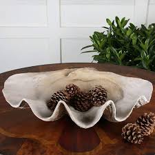 Large clam shell bowl decorating ideas. Clam Shell 22 3 4 Wide Stone Accent Bowl By Uttermost 1m740 Lamps Plus