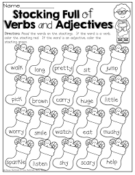 The Moffatt Girls Winter Math And Literacy Packet First Grade Nouns And Verbs Adjective Worksheet Winter Math