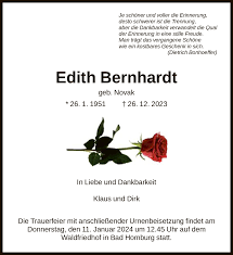 Traueranzeigen von Edith Bernhardt