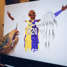 Kobe Bryant Original Painting Golden Artist Colors Painting Kobe