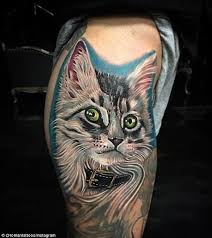 Red lotus tattoo is an all custom tattoo parlor located in coon rapids, minnesota. Makani Terror Gets A Tattoo Of Her Cat With Ink Made From His Fur Daily Mail Online