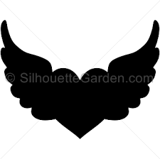 Heart With Wings Silhouette Angel Wings Images Silhouette Silhouette Clip Art