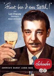 Vintage beer ad with house of dracula tie-in