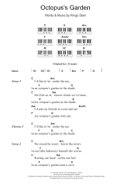 Octopus S Garden Sheet Music The Beatles Piano Chords Lyrics