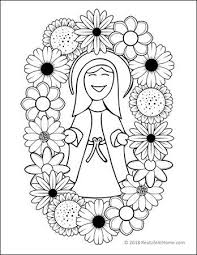 Mary Coloring Pages Perfect To Use As May Crowning Printables Coloring Pages Catholic Coloring Catholic Kids Crafts