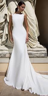 Fashionable Stretch Chiffon Bateau Neckline Mermaid Wedding Dress With Beadings Wedding Dresses Wedding Dresses 2017 Designer Wedding Dresses