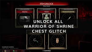 Fans can also unlock … Mortal Kombat 11 Cheat Unlock All Chest In Warrior Shrine Krypt Glitch