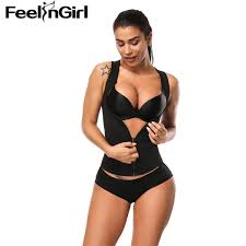 2019 Feelingirl Sweat Fajas Reductoras Neoprene Waist Trainer Body Shaper Women Slimming Body Shaper Zip Waist Cincher Workout B From Eventswedding