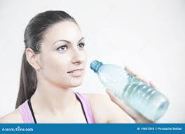 Girl Prepare To Drink Water Stock Image
