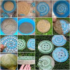 Tumbled or brushed and chiseled. Diy Mosaic Tile Garden Stepping Stones