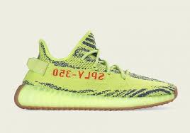 Foot Locker Adidas Yeezy Boost 350 V2 Semi Frozen Yellow Jaune Raw Steel Rouge B37572 Chaussures Homme Chaussure Mode