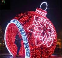 LED Giant 3D Outdoor Christmas Red Ball Motif Lights
