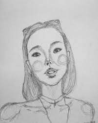 Learn And Learn More To Draw Potrait Face Girl Korean Draw Sketch Potrait Drawing Drawings Art Sketches Potrait
