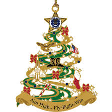 You need air force shirts and armed forces gear has them. Chemart Air Force Christmas Tree Custom Ornament Ornaments Food Gifts Shop The Exchange