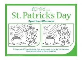 St Patrick S Day Spot The Difference Ichild Day Activities Patrick