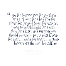 One For Sorrow English Nursery Rhyme About Magpies C 1780 One For Sorrow Rhymes Creepy Nursery Rhymes