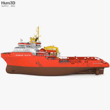 3d Model Of Anchor Handling Tug Supply Vessel Model Ships Model Boats Tug Boats