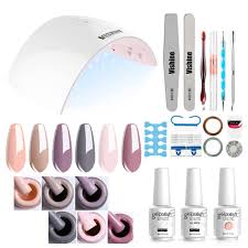 Amazon Com Gel Nail Polish Starter Kit 6 Colors Gel Polish Set Base Top Coat 36w Led Nail Dryer Lamp With Full Diy Gel Manicure Nail Tools By Vishine 8ml 12