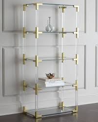 Jonathan Adler Jacques Acrylic Brass Etagere