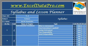 Oben sind die terminplan vorlage zum download im excel format. Download Syllabus And Lesson Planner Excel Template Exceldatapro