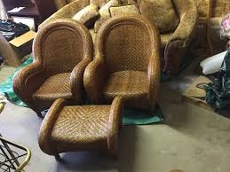 To maintain outdoor hardwood and wicker furniture for years of enjoyment, we recommend the following care tips: Two Pottery Barn Malabar Rattan Arm Chairs With Footrest 300 Butler County Pa Flea Market Online