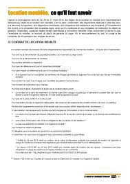 Le contrat de location meublé et non meublé doit être rédigé par écrit et doit contenir un certain nombre de mentions. Guide Du Logement Etudiant 2016