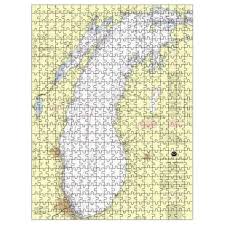 Lake Michigan Navigational Chart Jigsaw Puzzle Products