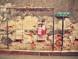 Penang Street Art Children On The Swing Art Tag Street Art Street Art