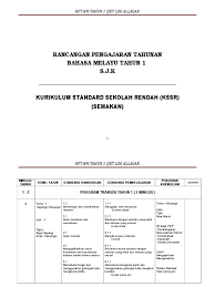 Rpt sebagai satu rujukan wajib evidens tahun 1. Rpt Bm Sjk Tahun 1 Kssr Semakan 2018
