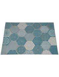 Suchen sie einen schönen modernen perserteppich oder einen. Garden Impressions Outdoor Teppich Hexagon Bxl 290 X 200 Cm Turkis Weiss Grau Hagebau De
