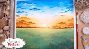 Rasarit de soare, super misto sunrise wallpaper. Pictura Acrilica Cum Se Picteaza Un Peisaj De Vara Rasarit De Soare Youtube