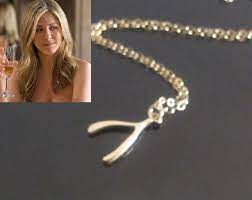 Gold Wishbone Necklace Jennifer Aniston Dainty By Pinkskyjewelry 24 50 Wishbone Necklace Wishbone Necklace Gold Wishbone Pendant Necklace