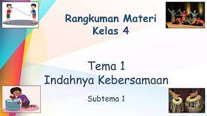 Selamat datang sahabat pena pengajar. Rangkuman Materi Kelas 4 Tema 1 Subtema 1 Youtube