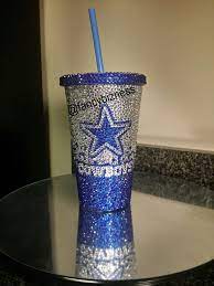 This Is A Custom Personalized 16oz Blinged Out Dallas Cowboys Tumbler This Cup Has A Super Shiny Rhinestone Cups Dallas Cowboys Accessories Rhinestone Designs