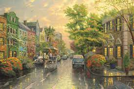 Limited time sale easy return. Charleston Sunset On Rainbow Row Limited Edition Canvas Thomas Kinkade Studios