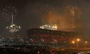 Man who couldn't have guessed that the china olympic opening ceremony was 'made in china'? China Faked Footprints Of Fire Coverage In Olympics Opening Ceremony Olympics 2008 The Guardian