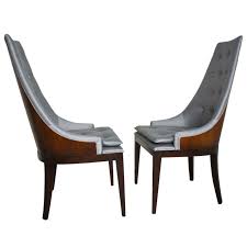 Pair Of Drexel High Back Barrel Chairs Contemporary Dining Chair Design Barrel Chair Modern Dining Chairs