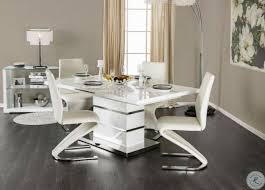Find all round and square italian calligaris dining tables and extension table set. Midvale White And Chrome Extendable Rectangular Dining Room Set Contemporary Dining Table White Dining Table Modern Dining Table