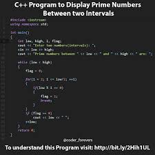 C Program To Display Prime Numbers Between Two Intervals C Programming Tutorials Programming Tutorial C Programming Learning