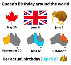 The queen's actual birthday is neither in june nor october but in april. Queen S Birthday Around The World Source Abc News Australia
