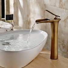 Hiendure Vintage Stil Messing Bad Wasserfall Waschbecken Mischer Hahn Gross Antikmessing Amazon De Baumar Waschbecken Wasserfall Wasserhahn Badezimmerarmatur