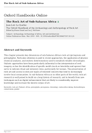 Pdf 2018 The Rock Art Of Sub Saharan Africa