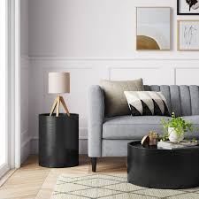 Manila Cylinder Drum Accent Table Gold Project 62 In 2020 Drum Coffee Table Round Coffee Table Modern Coffee Table