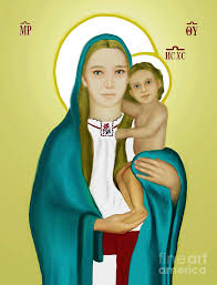 Mary Holy Mother Of God And Child Jesus Icon Digital Art By Zeljko Bilandzic