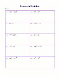 free exponents worksheets